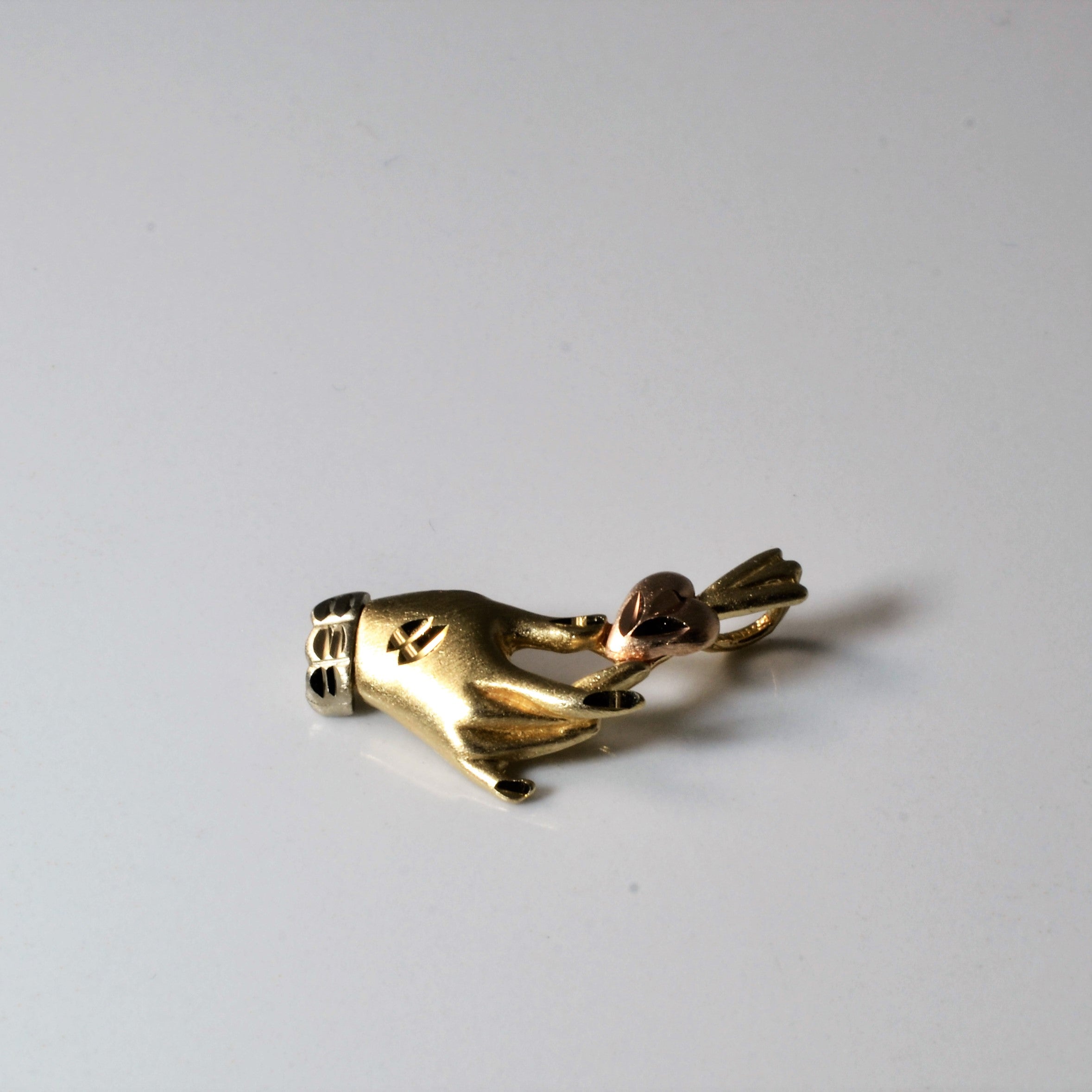 14k Holding Heart Hand Gold Pendant