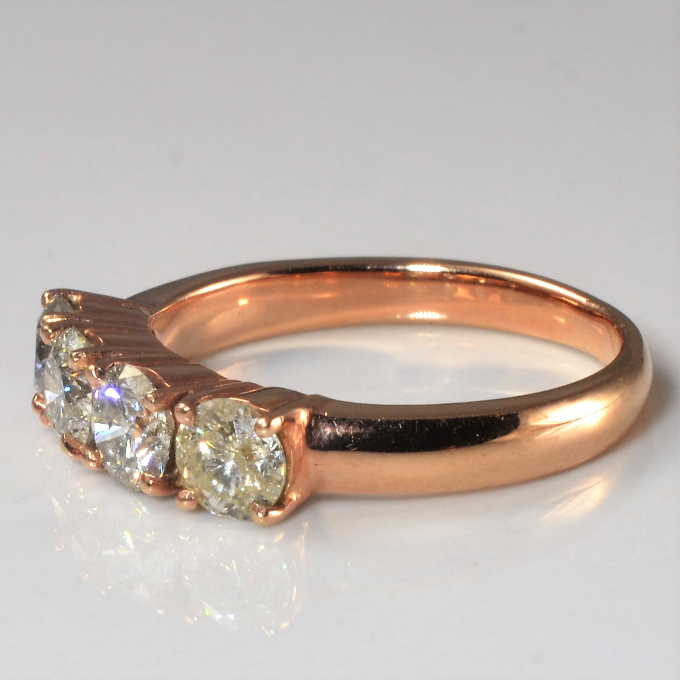 Rose Gold Four Stone Diamond Ring | 1.36ctw | SZ 7.75 |