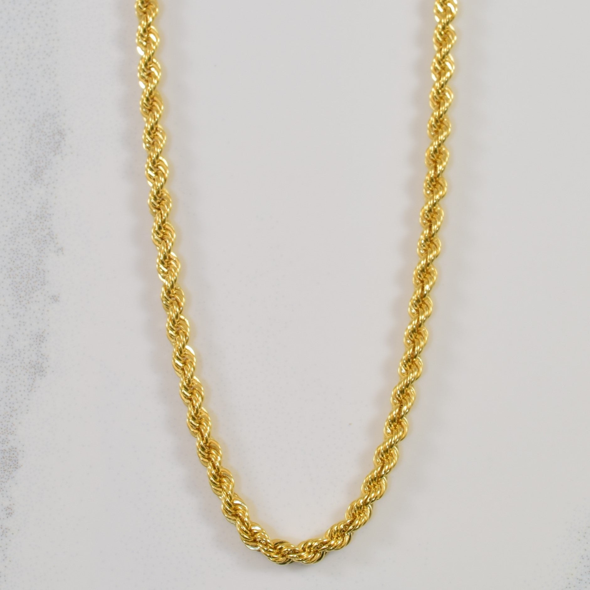 18k Yellow Gold Rope Chain | 15.75