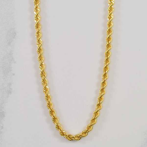 18k Yellow Gold Rope Chain | 15.75