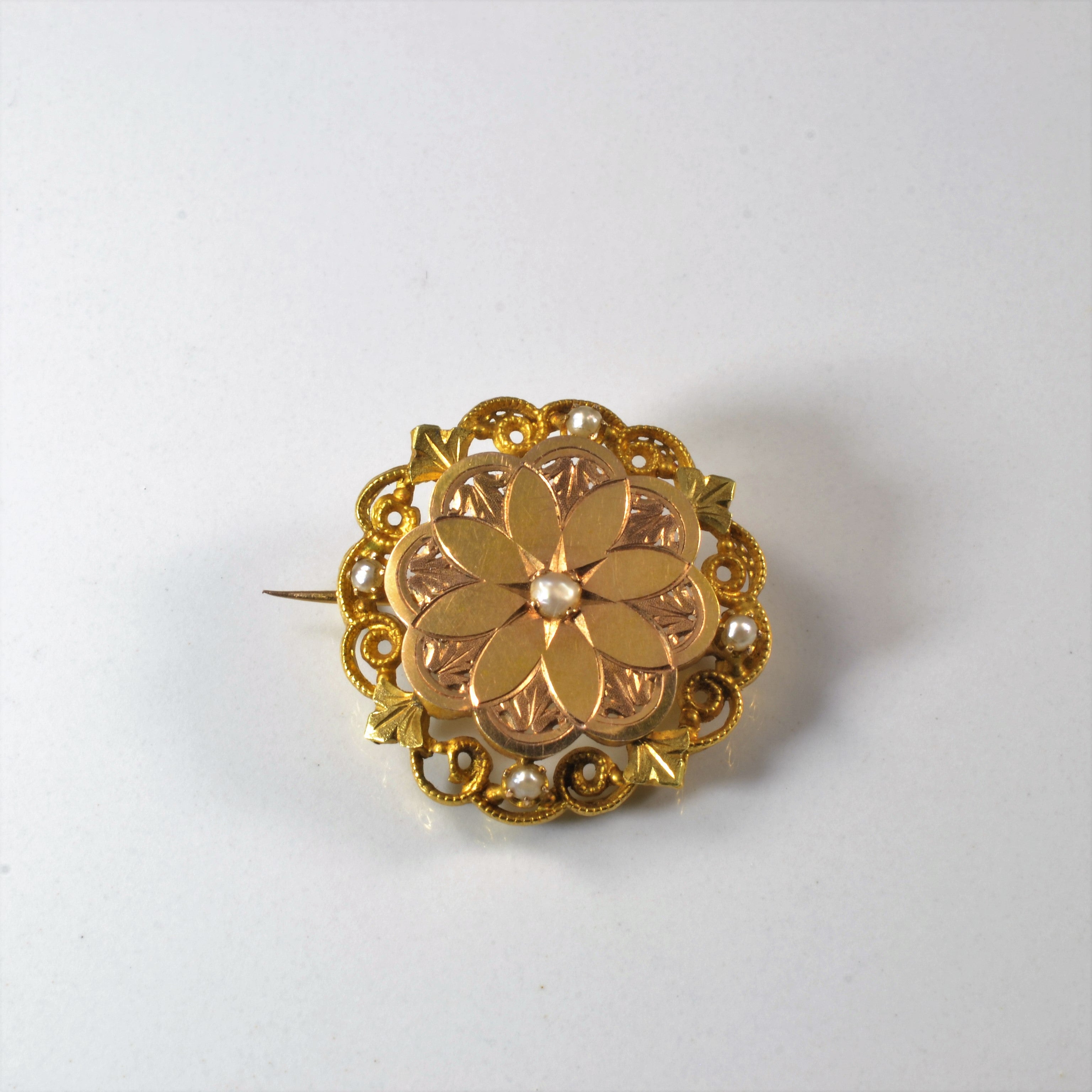 Edwardian Filigree Pearl Brooch |