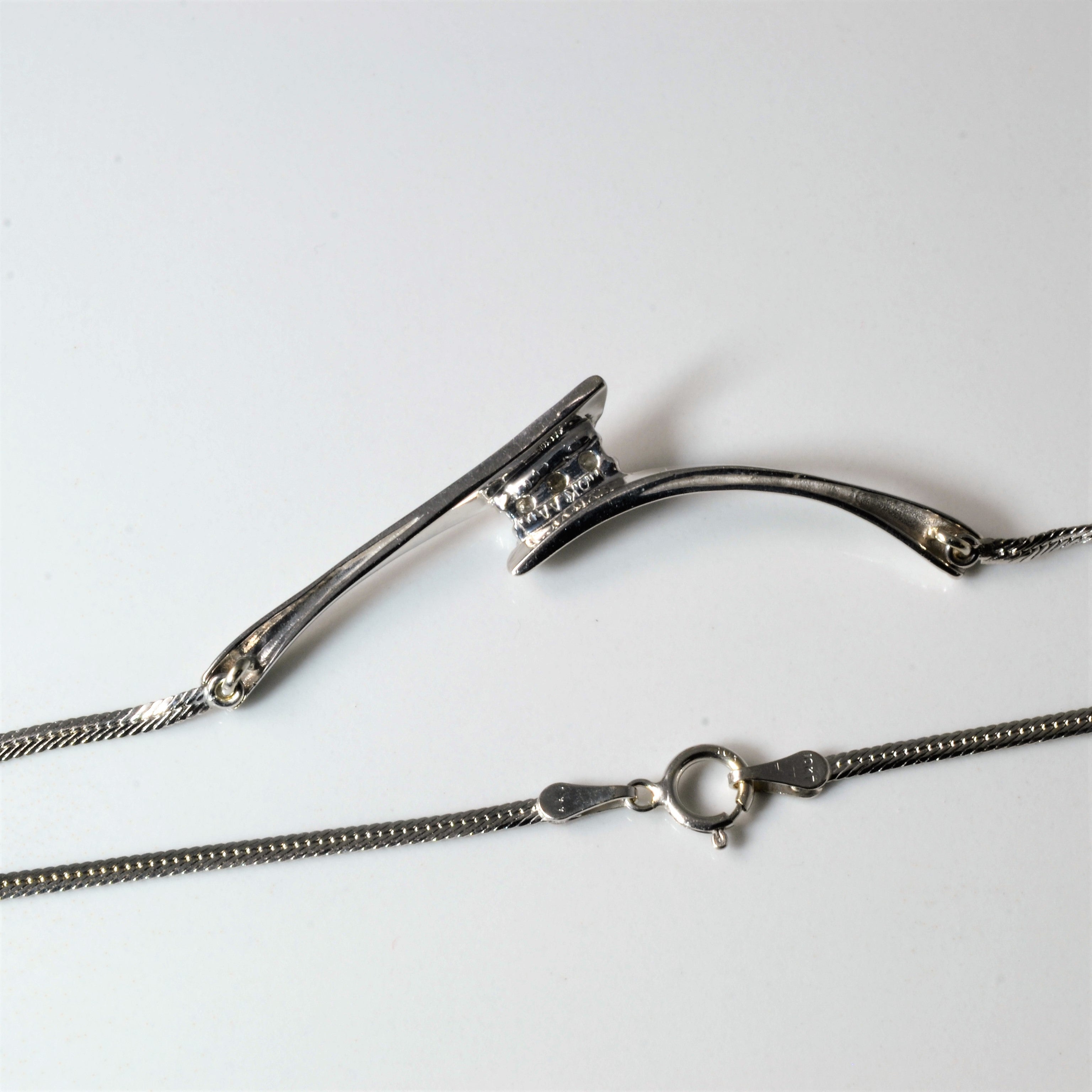 Bypass Three Stone Diamond Necklace | 0.13ctw | 18"|