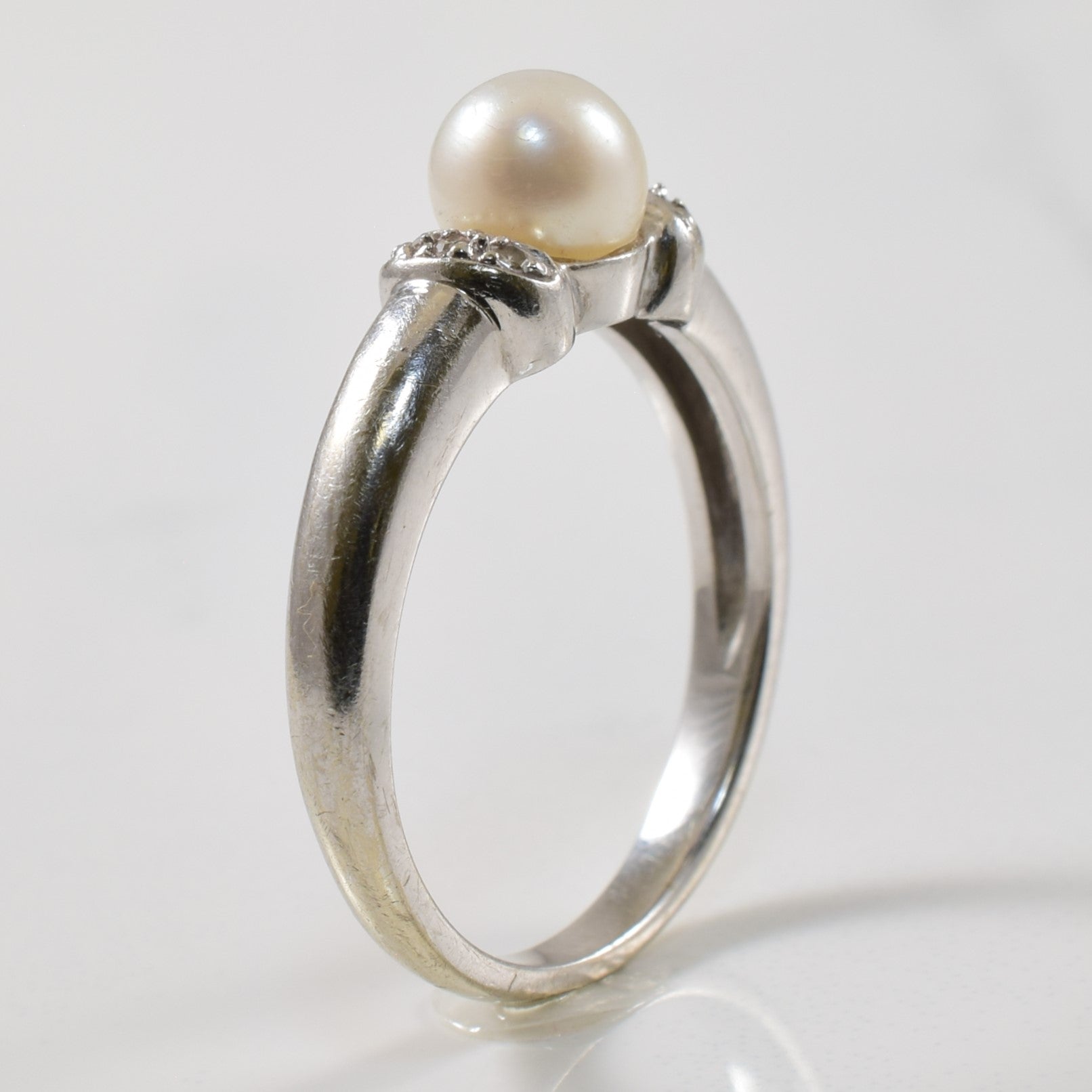 Low Profile Pearl & Diamond Ring | 1.31ct, 0.02ctw | SZ 6.5 |