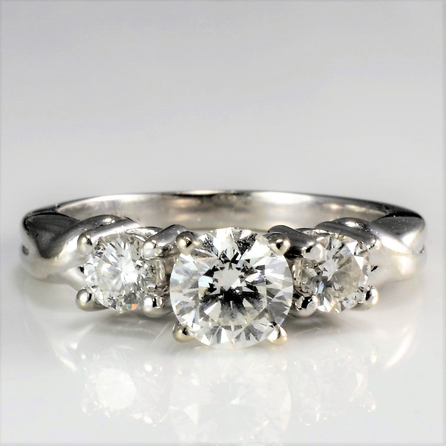 High Set Three Stone Diamond Engagement Ring | 1.08 ctw, SZ 5.75 |