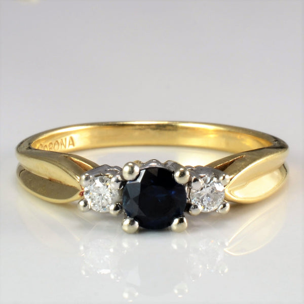 Three Stone Sapphire & Diamond Ladies Ring | 0.10 ctw, SZ 6.25 |