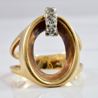 Oval Cut Out Diamond Ring | 0.15 ctw SZ 7 |
