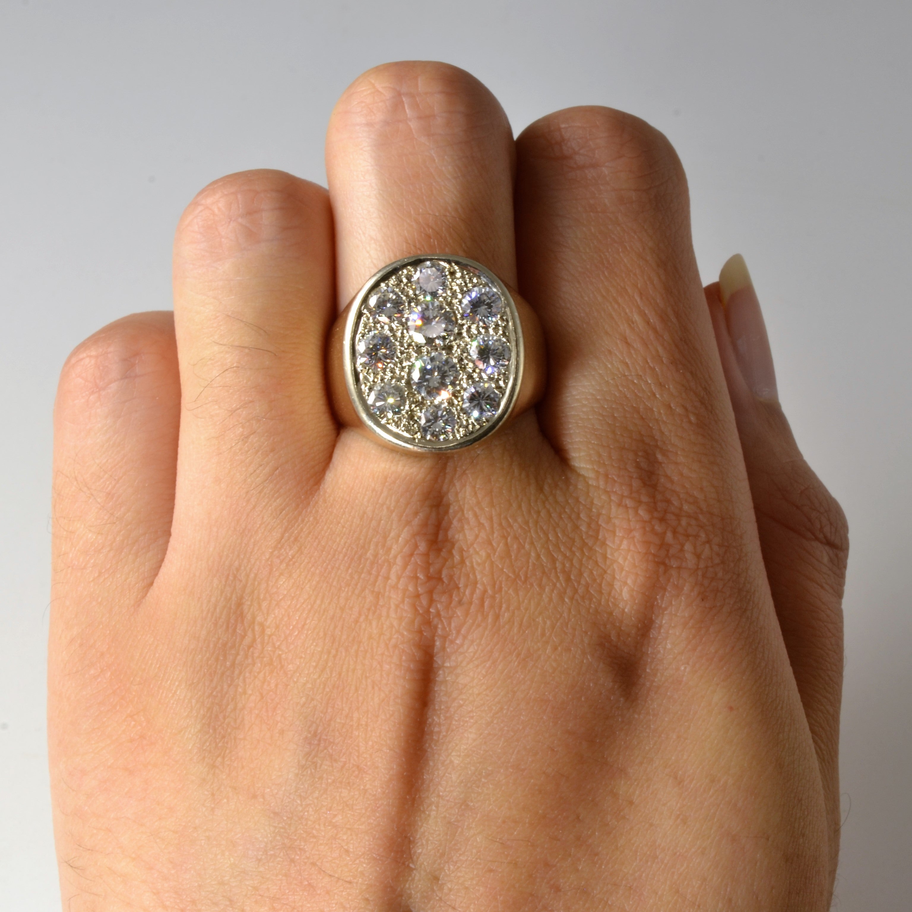 Sunken Diamond Oval Ring | 2.10ctw | SZ 8.75 |