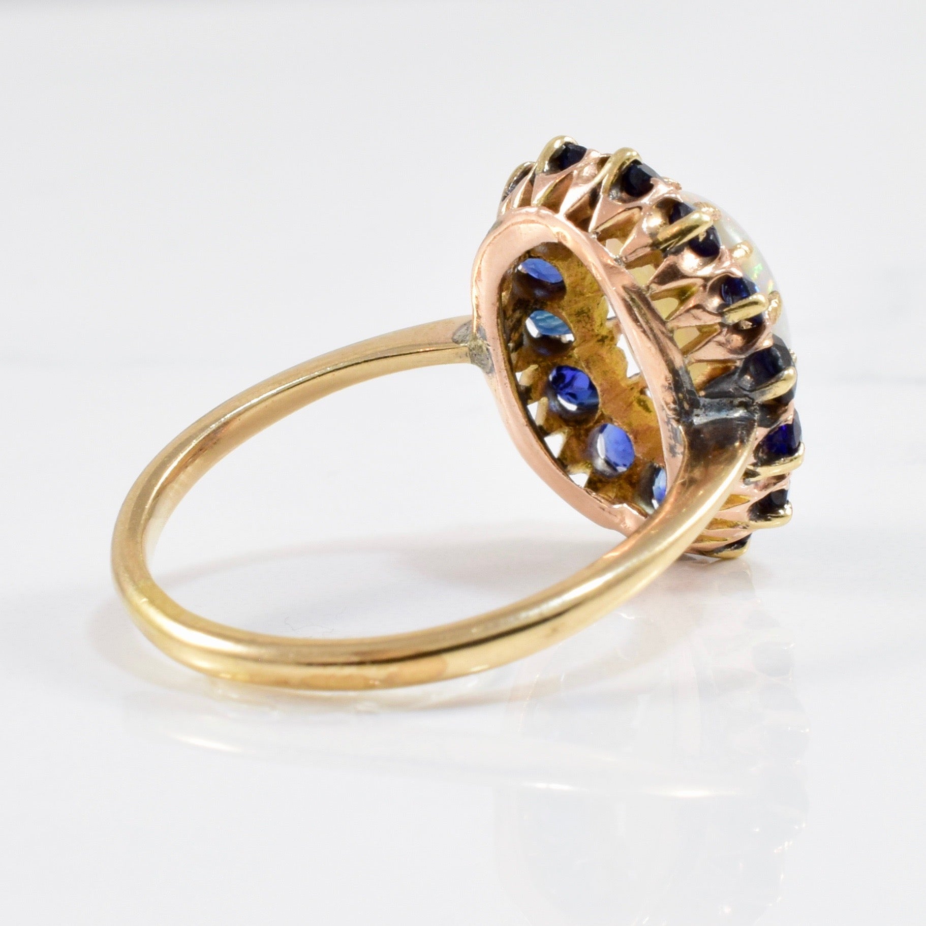 Sapphire Halo Opal Ring | 1.20ct, 1.15ctw | SZ 7.75 |