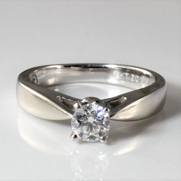 Tapered Cathedral Solitaire Canadian Diamond Ring | 0.32ct | SZ 4 |