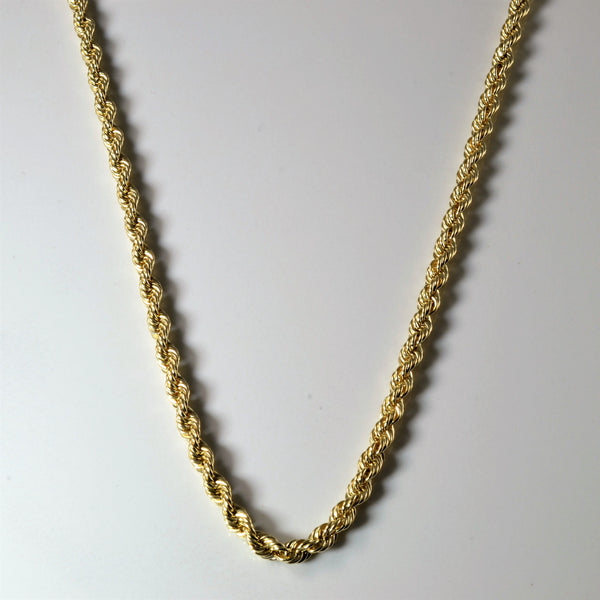 14k Yellow Gold Rope Chain | 30