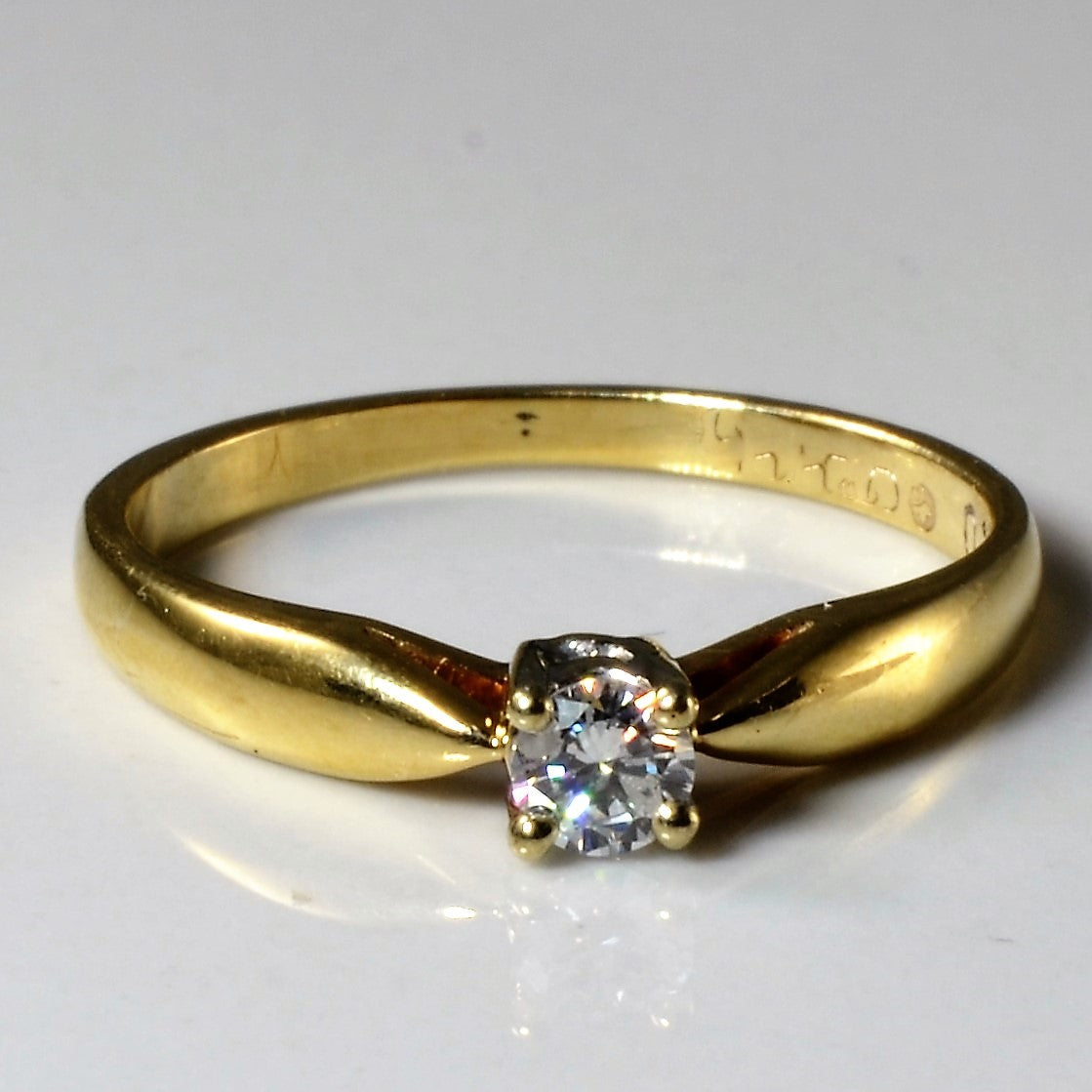 Yellow Gold Solitaire Diamond Ring | 0.10ct | SZ 4.75 |