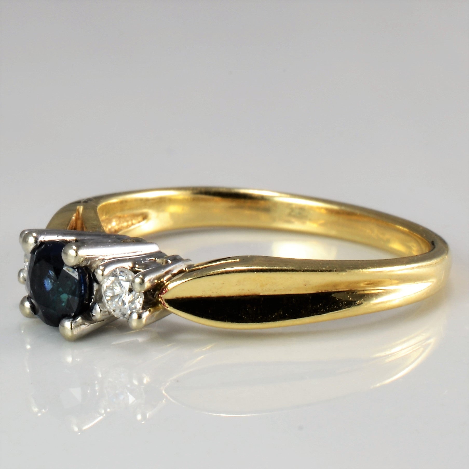 Three Stone Sapphire & Diamond Ladies Ring | 0.10 ctw, SZ 6.25 |