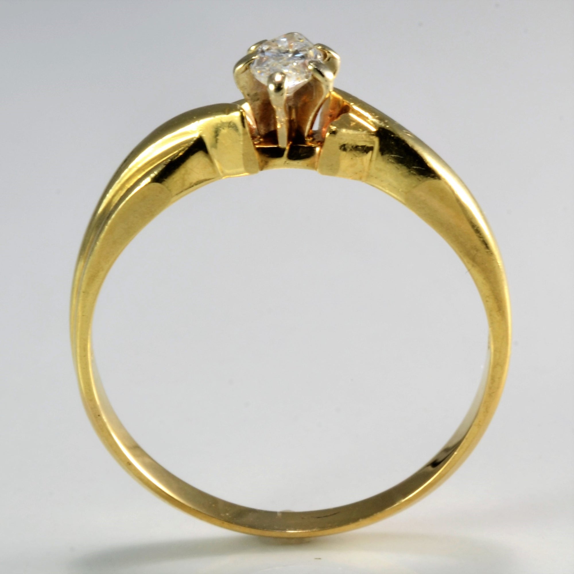 Offset Solitaire Marquise Diamond Ring | 0.20 ct, SZ 8.5 |