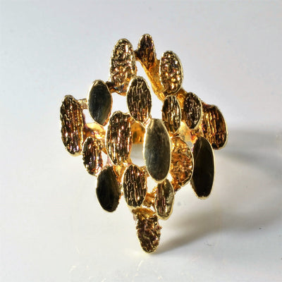 Textured Gold Cocktail Ring | SZ 8 |