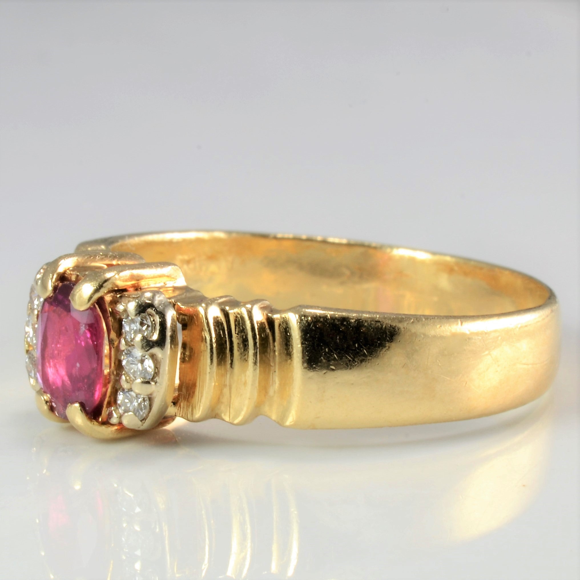 Ruby & Accents Diamond Ring | 0.06 ctw, SZ 8.5 |