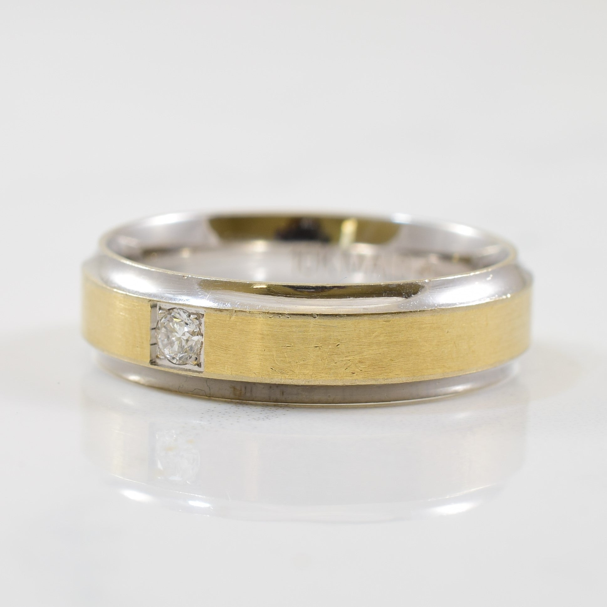 Two Tone Tension Diamond Band | 0.06ct | SZ 9.75 |