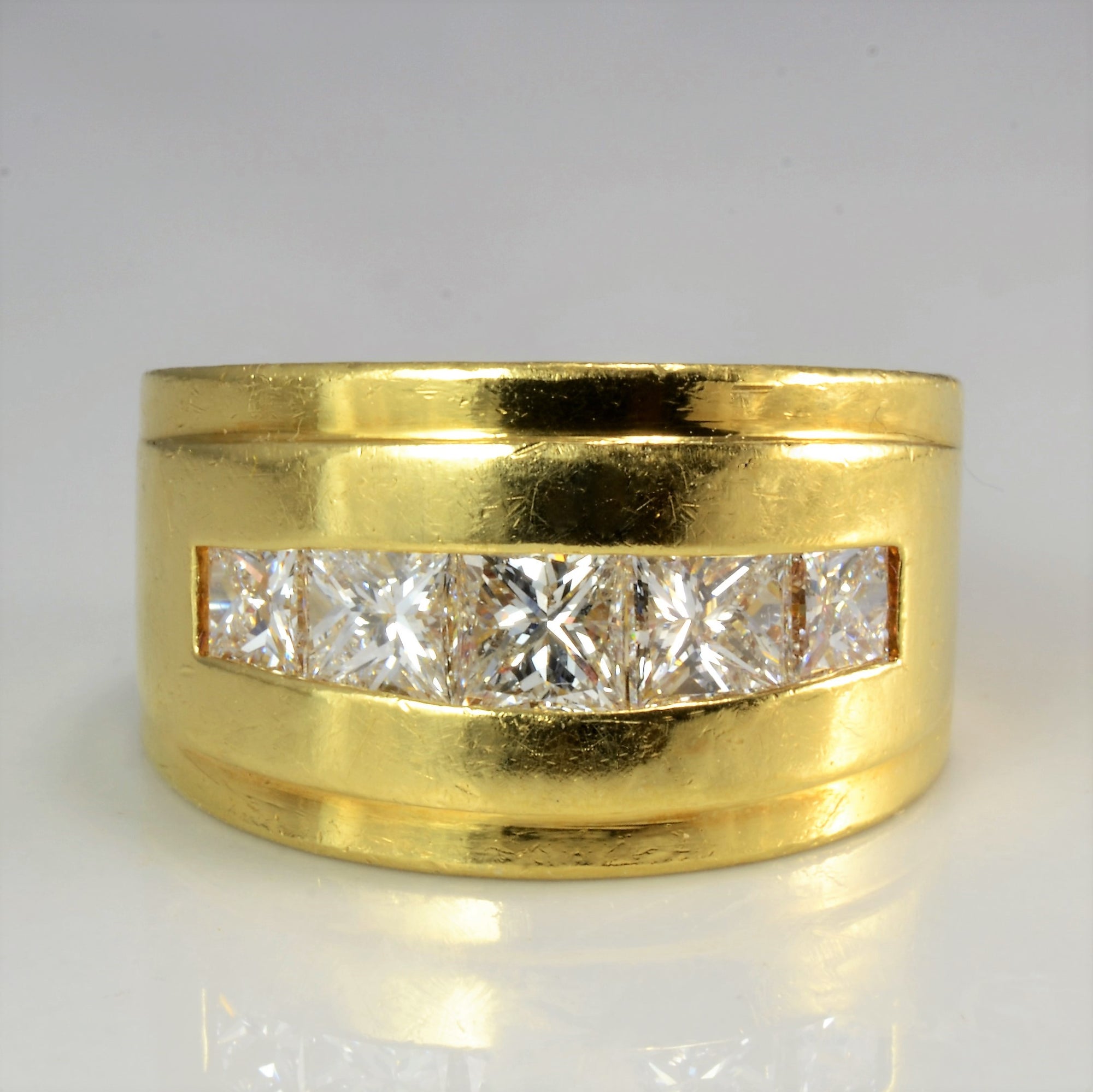 Gypsy Set Diamond Wide Heavy Ring | 1.69 ctw, SZ 5.5 |