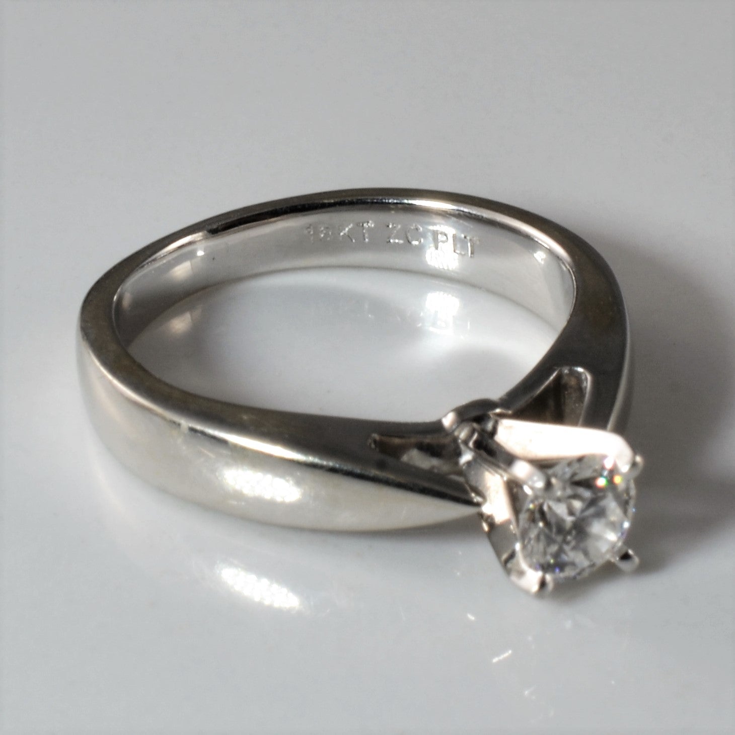 Tapered Cathedral Solitaire Canadian Diamond Ring | 0.32ct | SZ 4 |