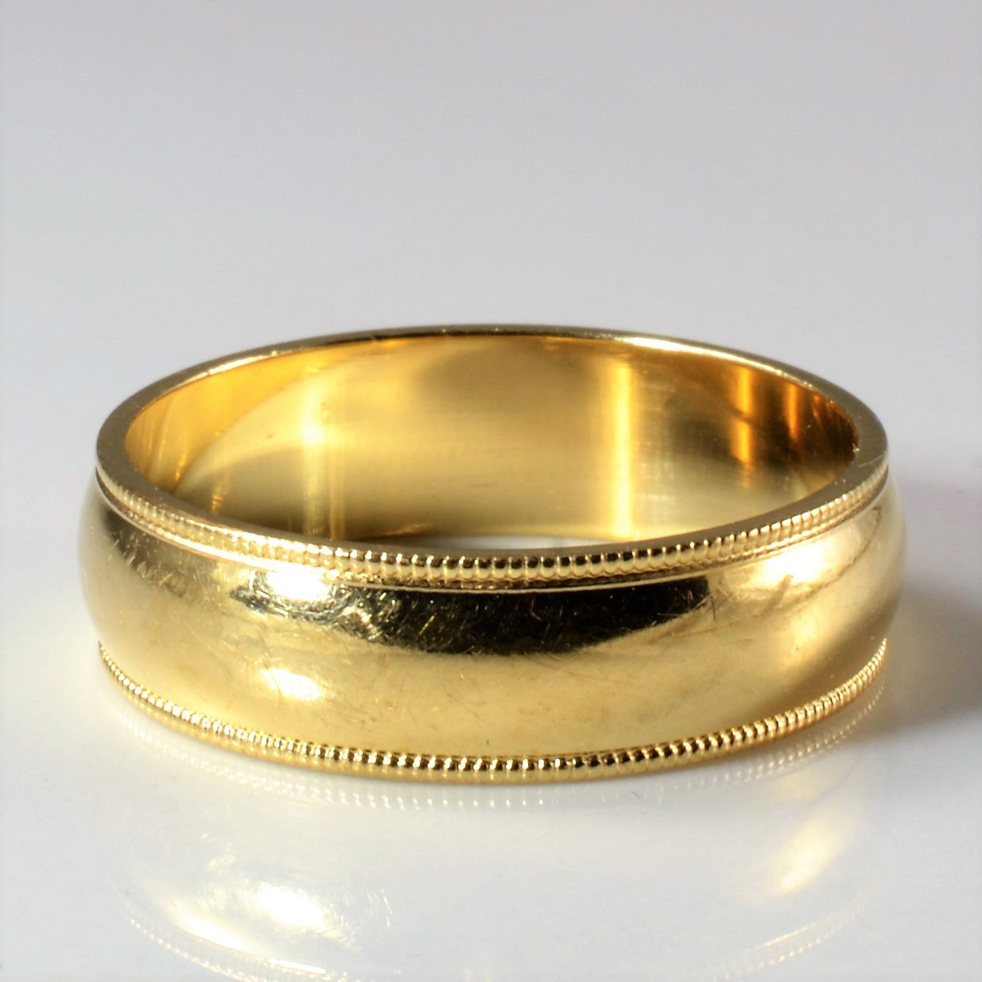 Milgrain Detailed Gold Wedding Band | SZ 9.75 |