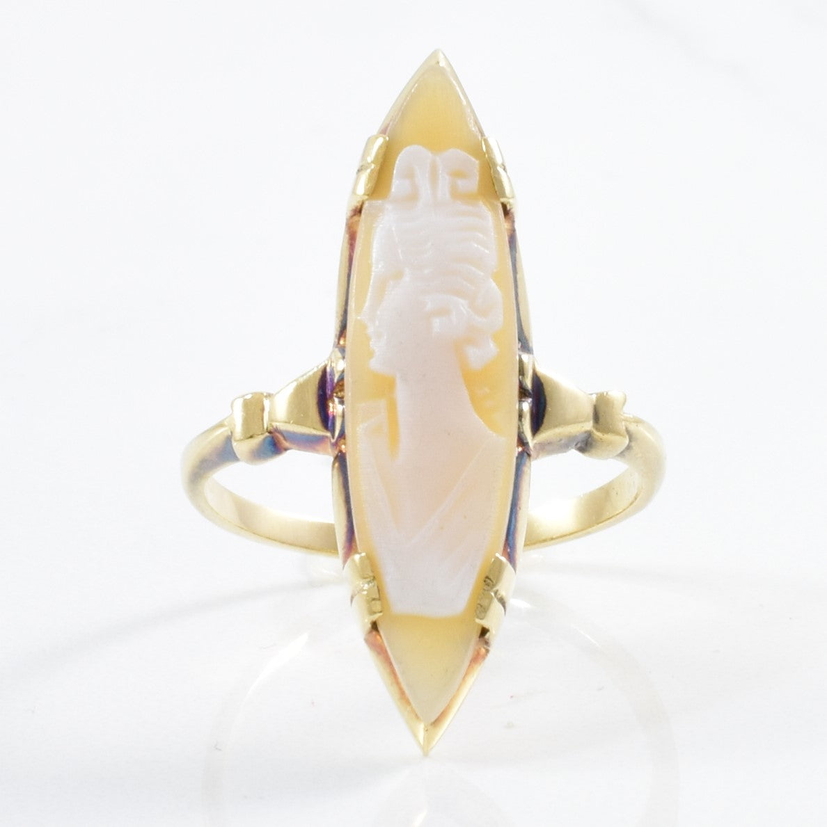 Early 1900s Cameo Navette Ring | 2.50ct | SZ 6.25 |
