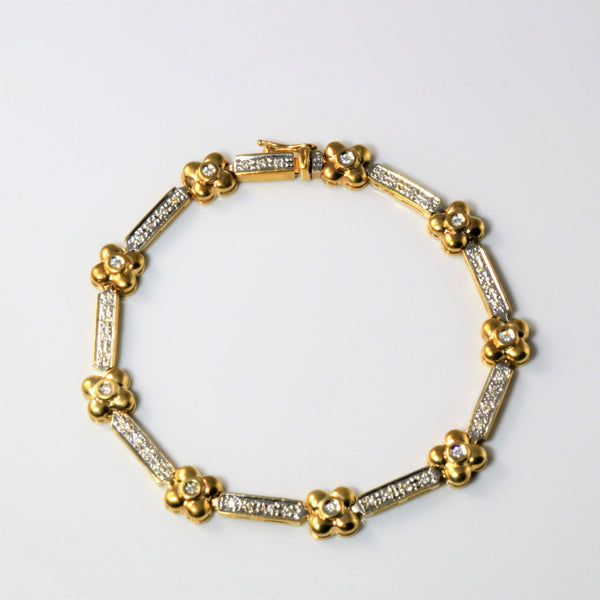 Bezel Diamond Two Tone Gold Bracelet | 0.27ctw | 8