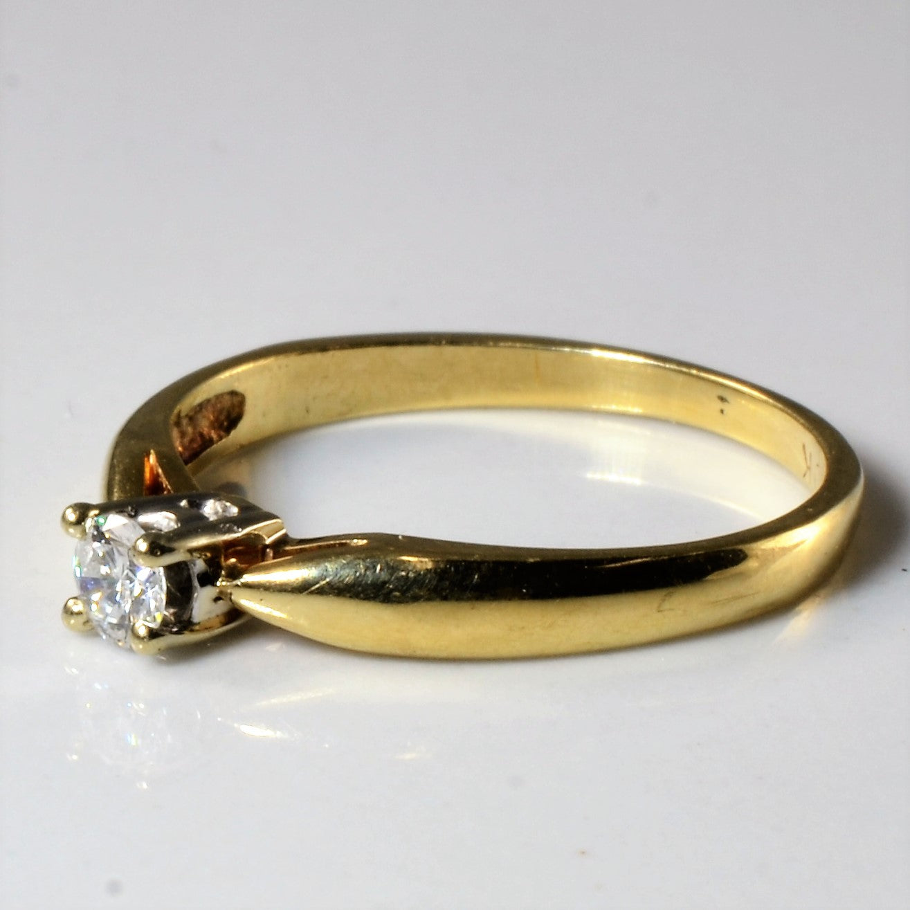 Yellow Gold Solitaire Diamond Ring | 0.10ct | SZ 4.75 |