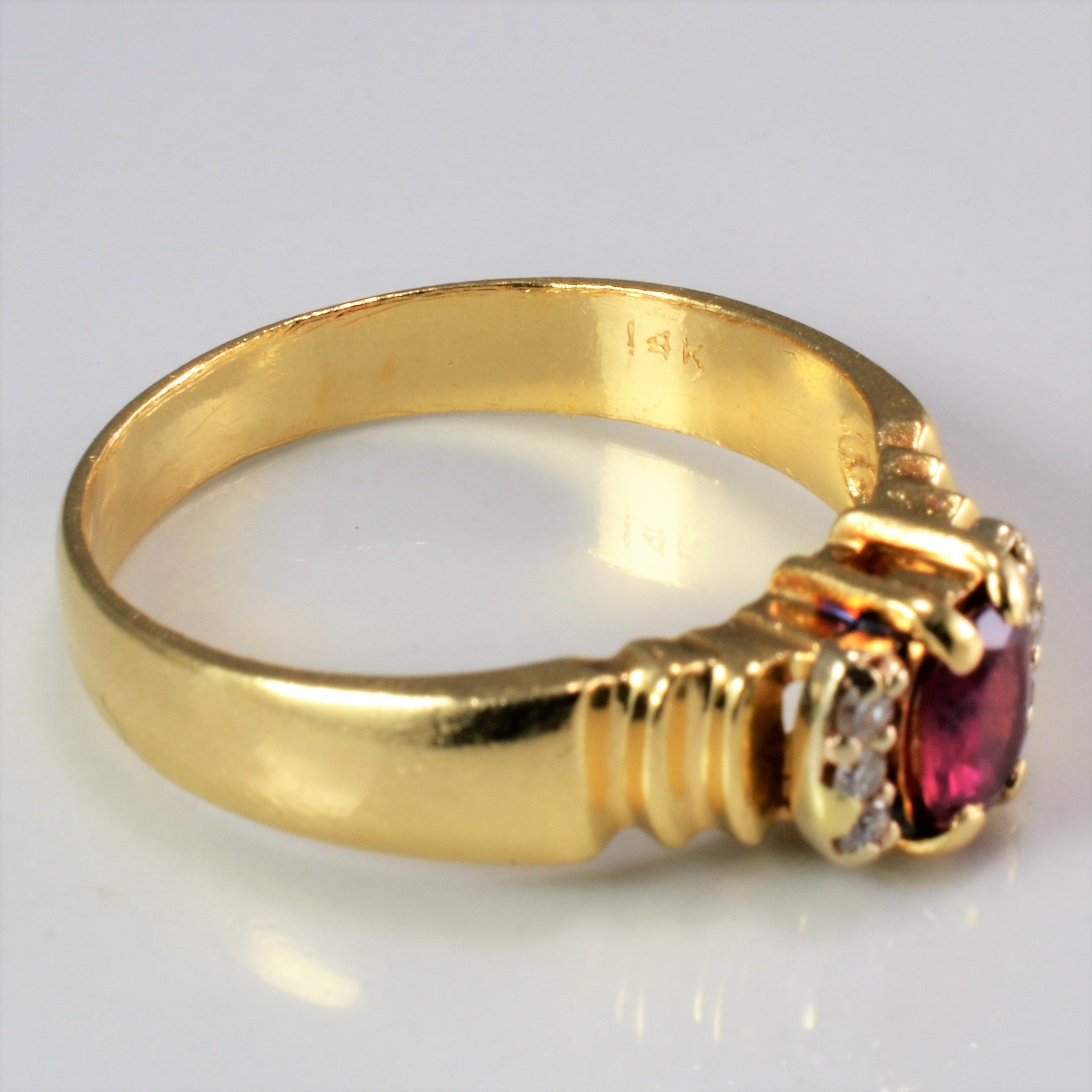 Ruby & Accents Diamond Ring | 0.06 ctw, SZ 8.5 |