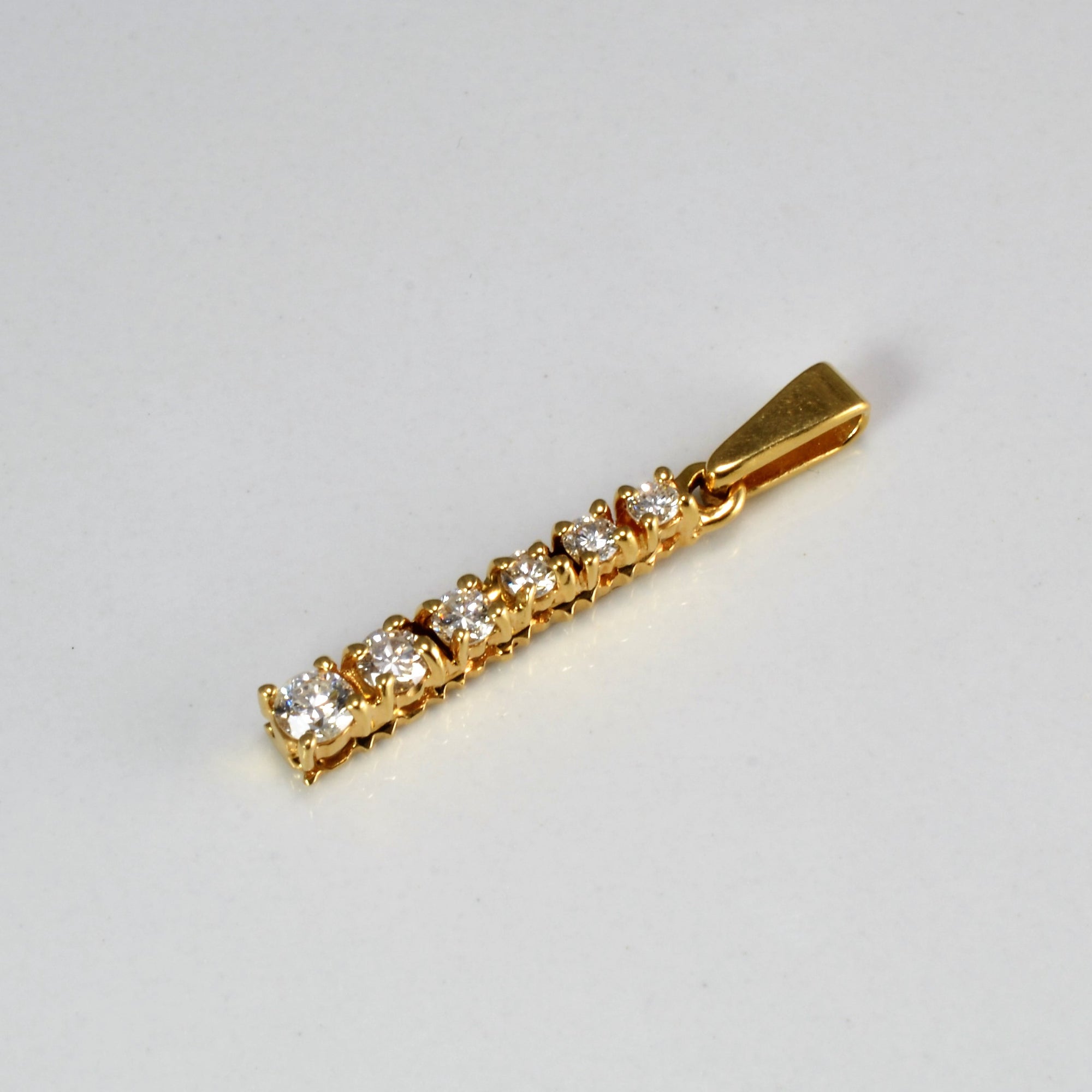 Pave Set Diamond Stick Pendant | 0.37 ctw |