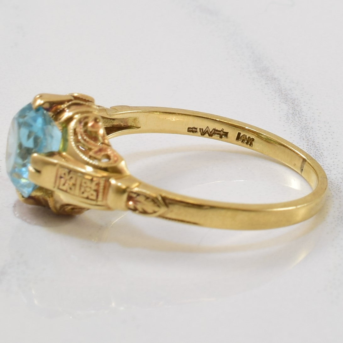1930s Blue Zircon Ring | 2.12ct | SZ 7 |