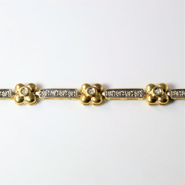 Bezel Diamond Two Tone Gold Bracelet | 0.27ctw | 8