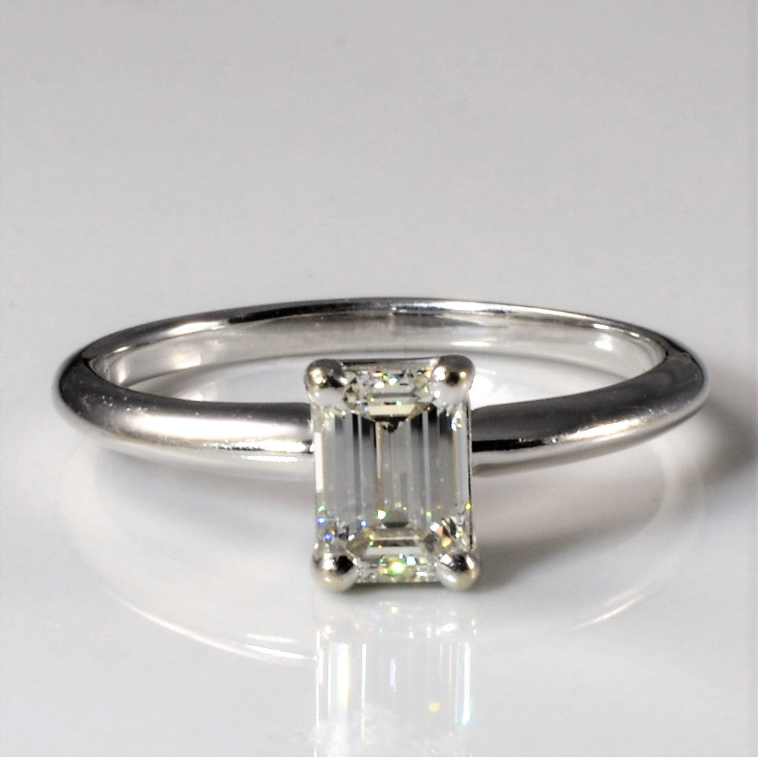 Solitaire Emerald Cut Diamond Engagement Ring | 0.80ct | SZ 7.75 |