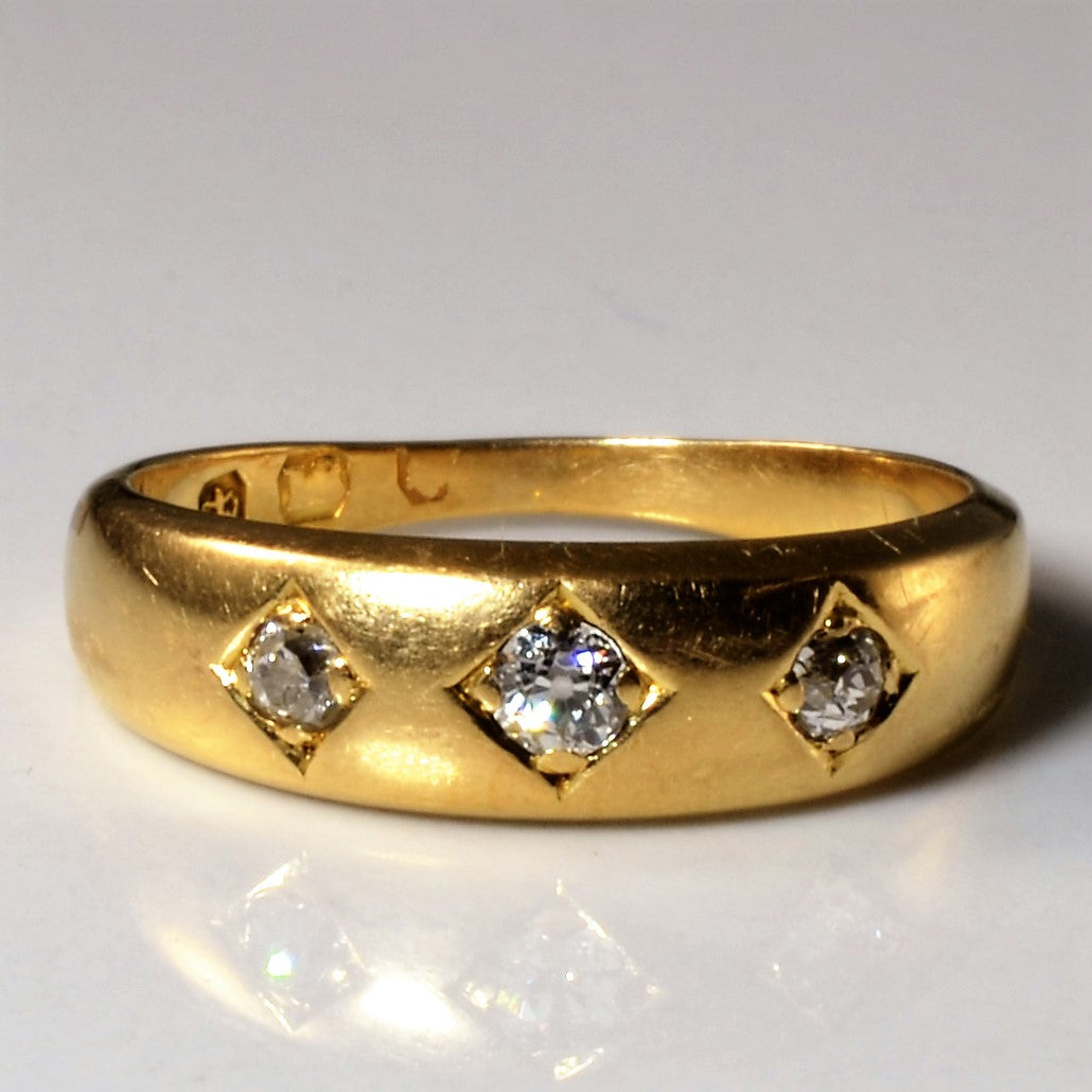 Bague en diamant taille ancienne, poinçonnée à Londres en 1847, sertie de trois diamants | 0,16 ct | Taille 4,25 | 