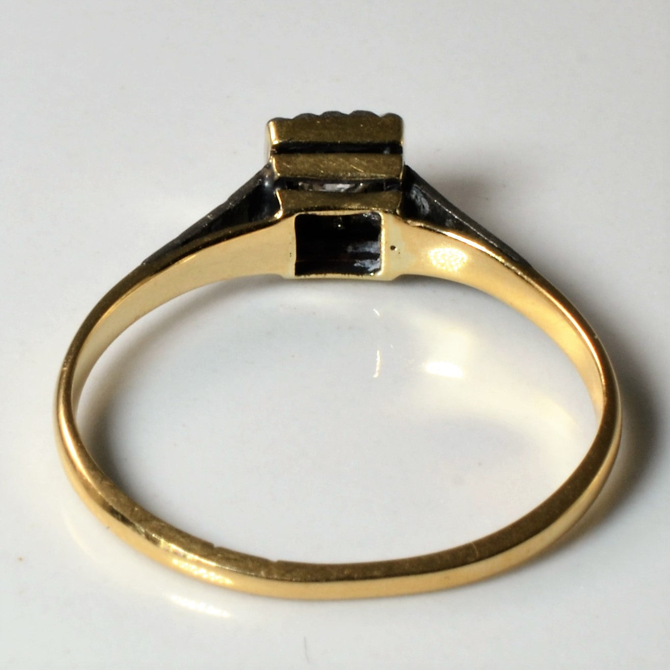 Solitaire Diamond Two Tone Gold Ring | 0.08ct | SZ 6.5 |