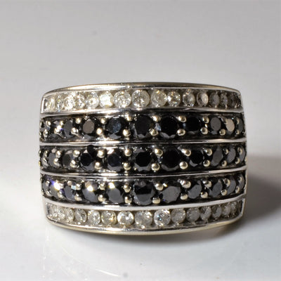 Multi Channel Black & White Diamond Band | 2.25ctw | SZ 7.25 |