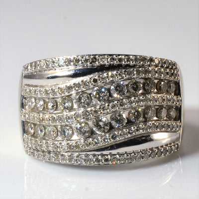 Diamond Swirl Wide Band | 1.00ctw | SZ 7.5 |