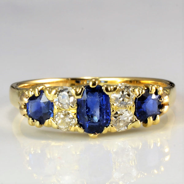 Vintage Sapphire & Diamond Ring | 0.16 ctw, SZ 6.5 |