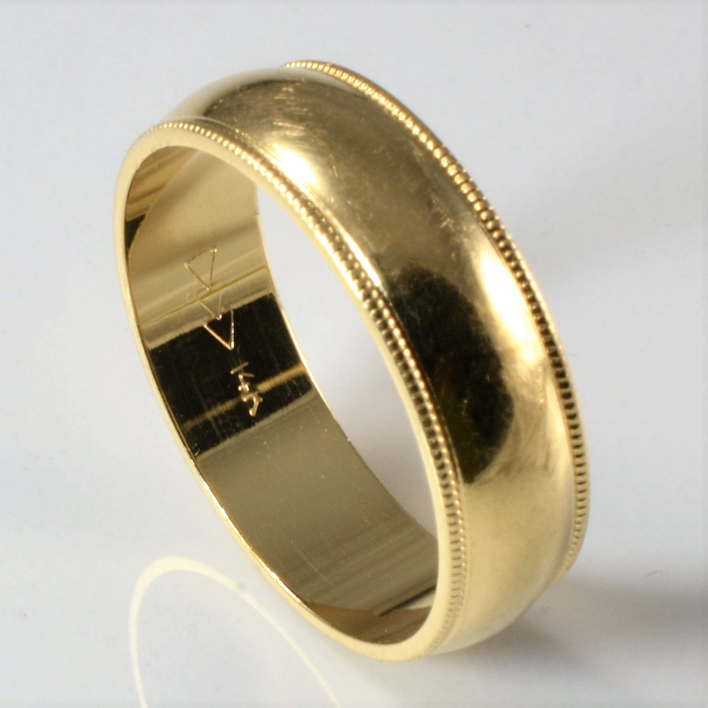 Milgrain Detailed Gold Wedding Band | SZ 9.75 |