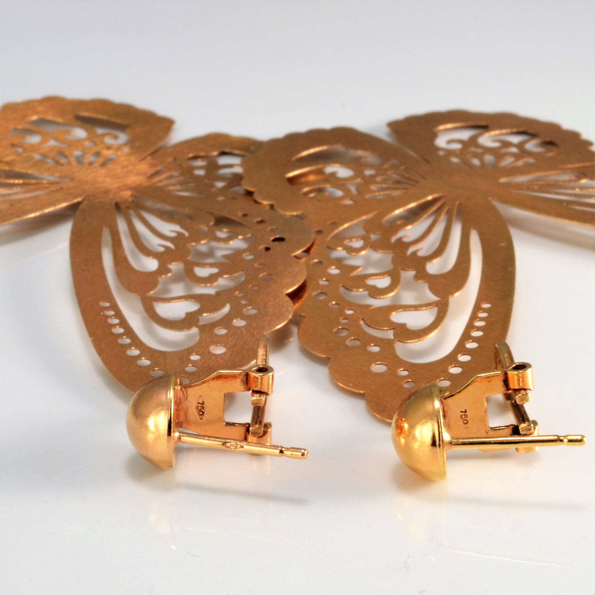 Butterfly Rose Gold Dangle Earrings | 2.5''|