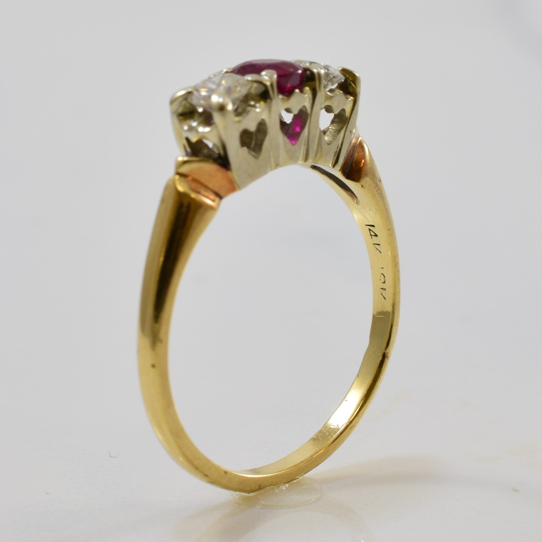 'Birks' Ruby & Diamond Ring | 0.33ct, 0.16ctw | SZ 6.25 |