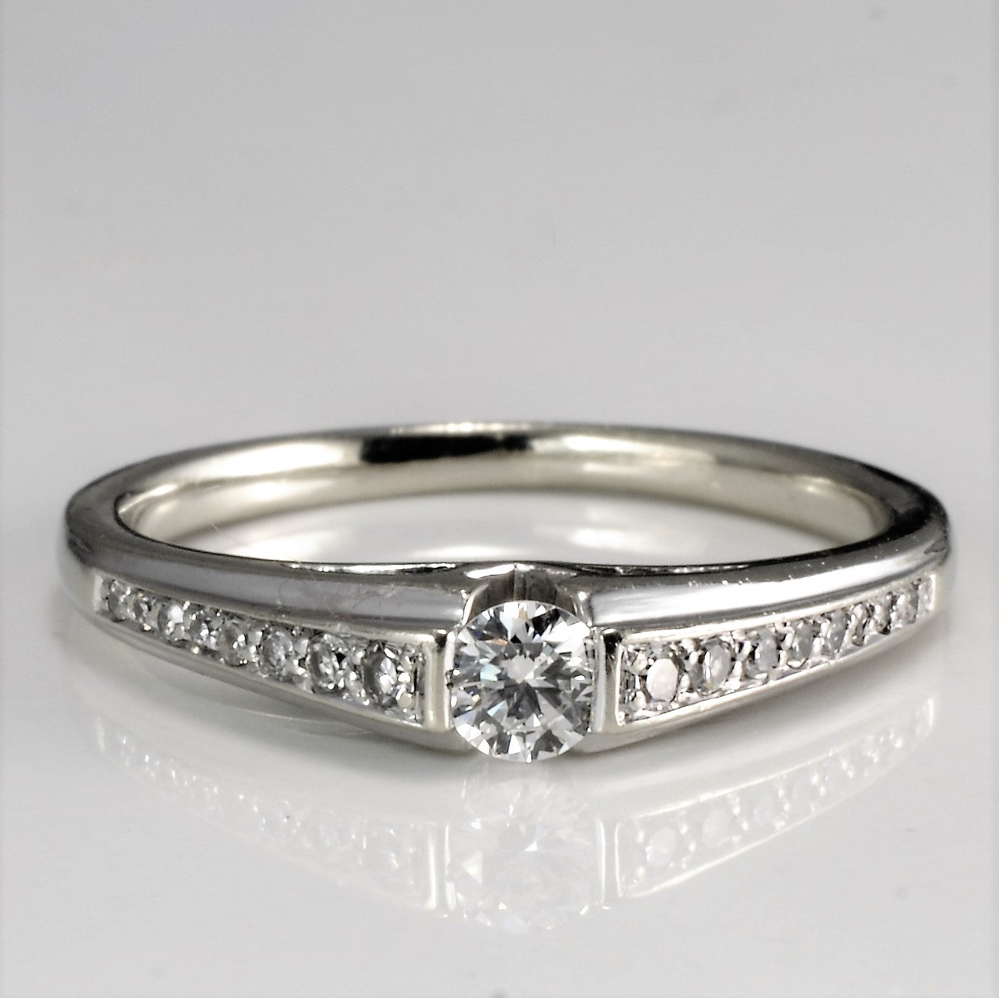 Tapered Diamond Engagement Ring | 0.19ctw | SZ 5.5 |