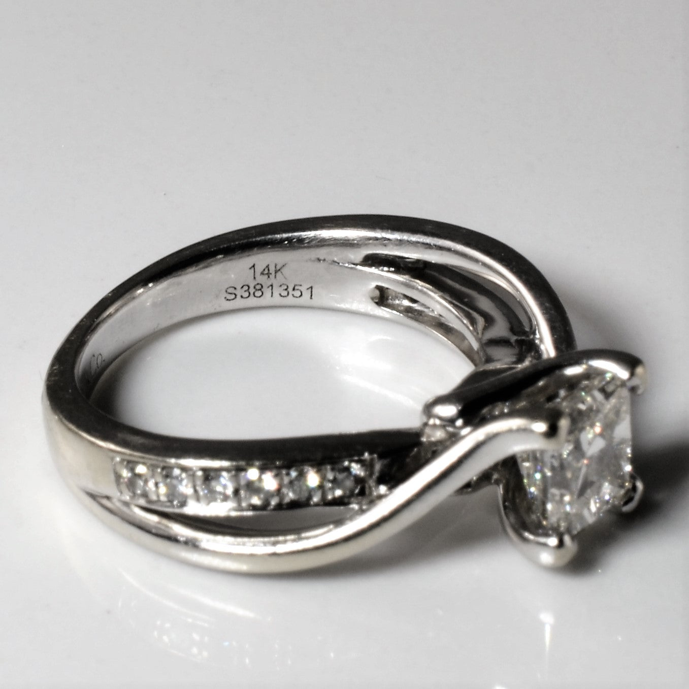 Gabriel & Co.' Bypass Princess Diamond Engagement Ring | 1.18ctw | SZ 4.75 |