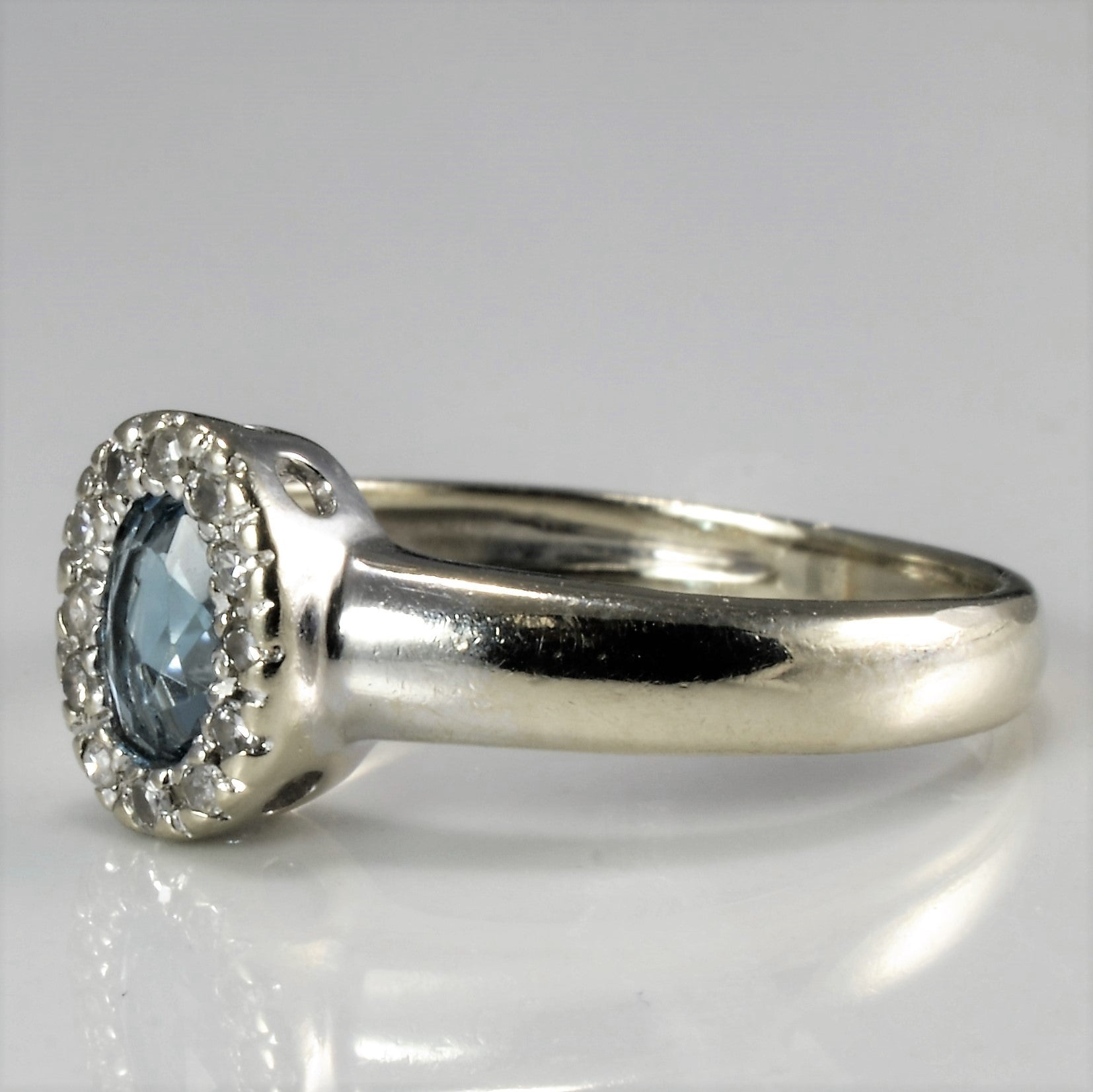 Halo Topaz & Diamond Petite Ring | 0.05 ctw, SZ 3.5 |