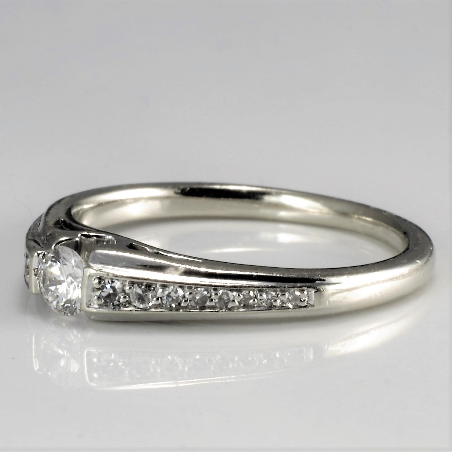 Tapered Diamond Engagement Ring | 0.19ctw | SZ 5.5 |