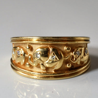Diamond Elephant Ring | 0.06ctw | SZ 7.5 |