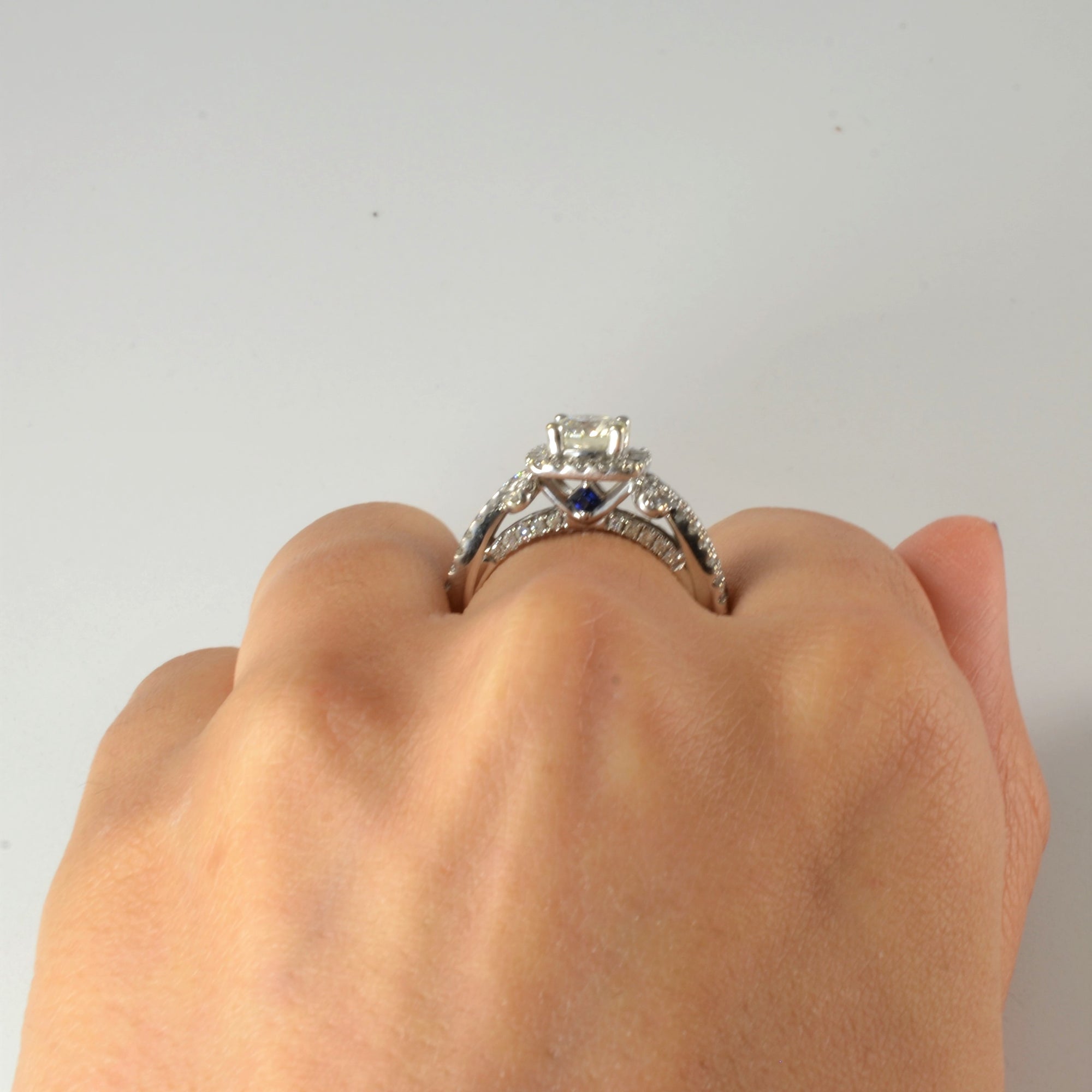 'Vera Wang' Infinity Knot Detailed Diamond Halo Ring | 1.65ctw | SZ 7 |