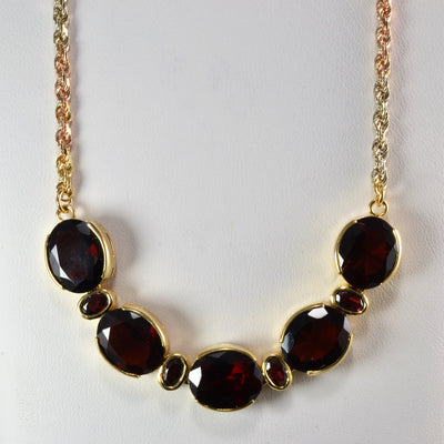 Bezel Set Garnet Necklace | 18