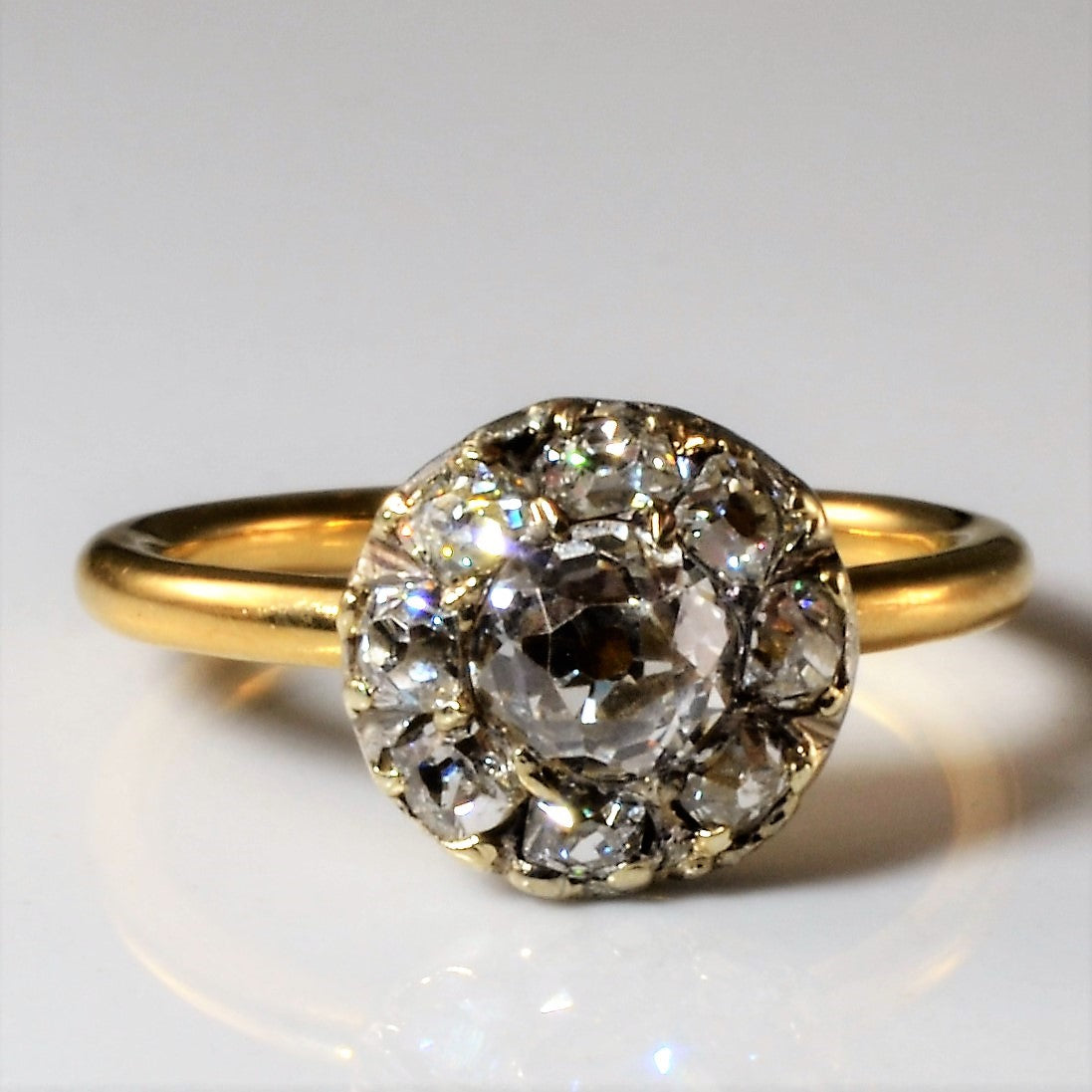 Old Mine Cut Diamond Halo Ring | 0.96ctw | SZ 5.25 |
