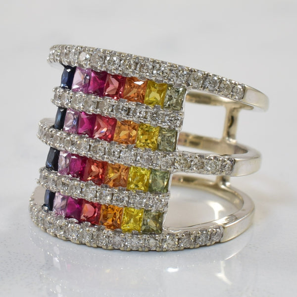 Stacked Sapphire & Ruby Ring | 2.24ctw, 0.51ctw | SZ 5.75 |