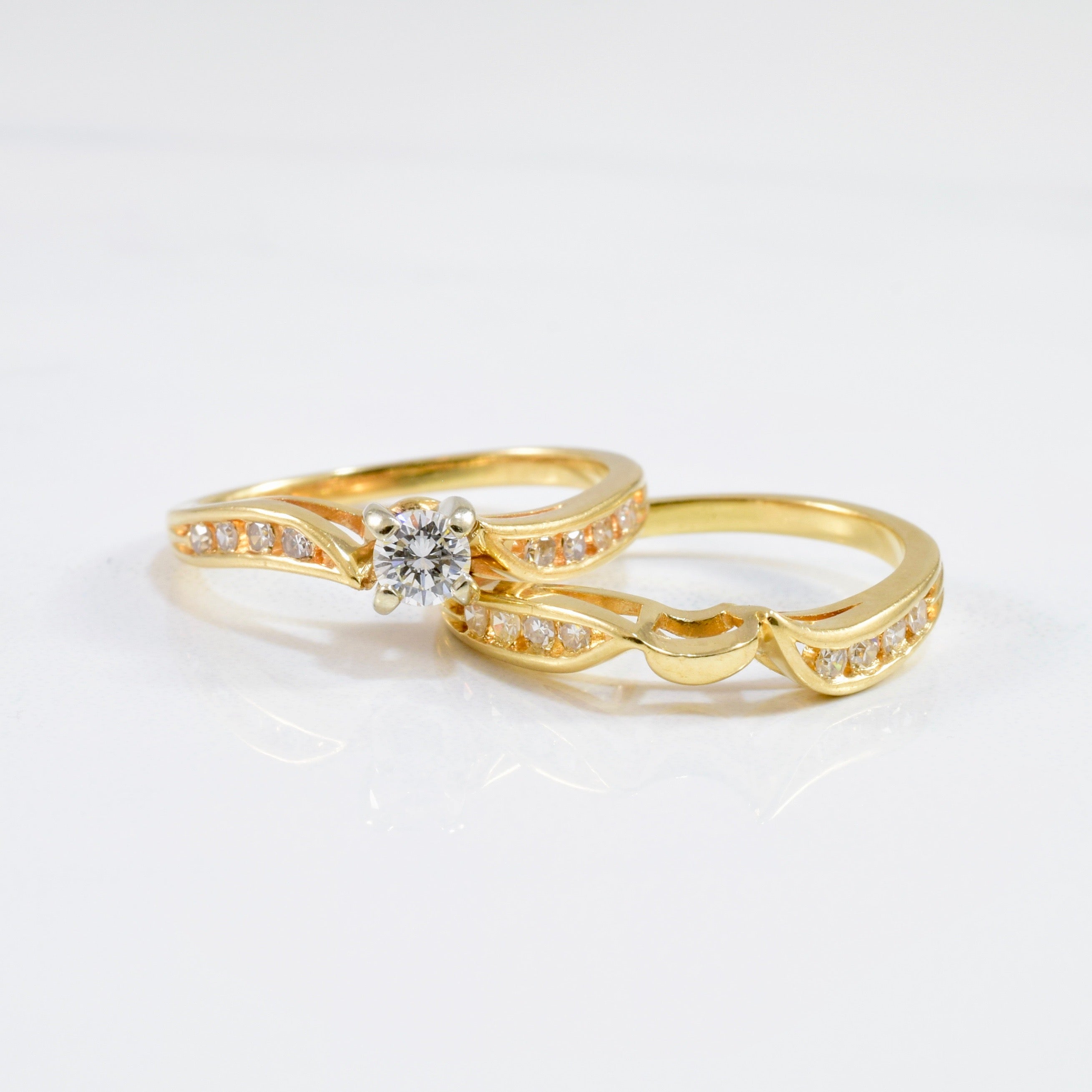 Bypass Diamond Wedding Set | 0.37 ctw SZ 5.25 |