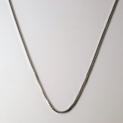 14k White Gold Box Chain | 16